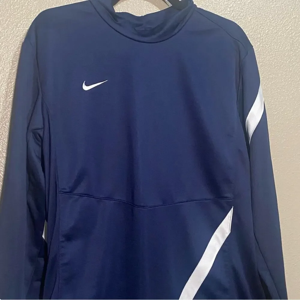 Nike Dri-Fit Navy With Thumbholes Size :  Embodied Nike Logo